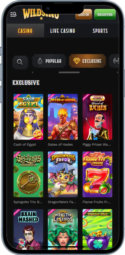 Exclusive mobile app bonuses at Wildsino Casino